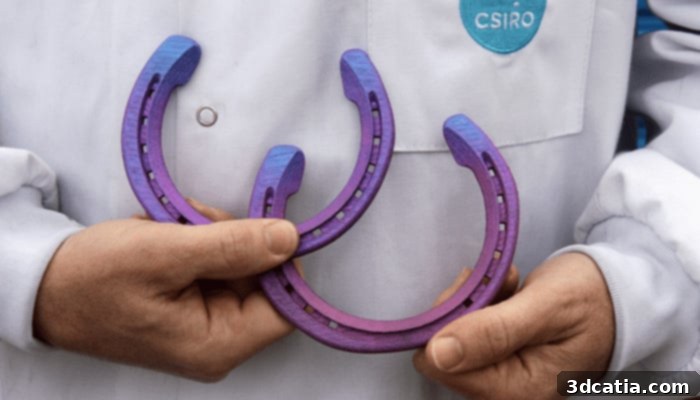 CSIRO's 3D printed titanium horseshoes for improved equine performance and comfort