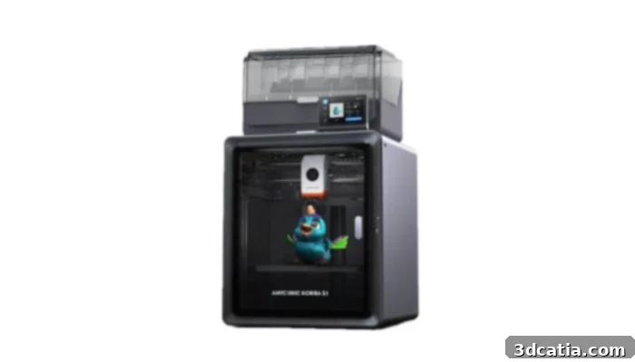 Anycubic Kobra S1 Combo color 3d printer printing a multi-color model