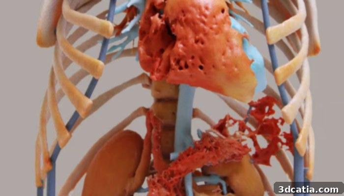 Medical model created with 3D Systems ProJet CJP 660Pro color 3d printer
