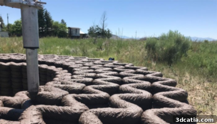 3D printing of a sustainable adobe hut for the Mud Frontiers project by Rael San Fratello