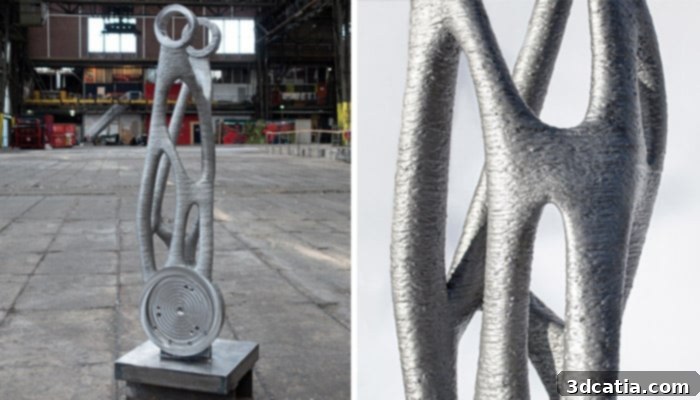 optimized industrial robot arm 3D printed with generative design