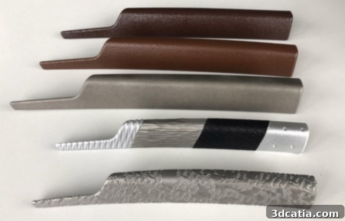 Examples of different textures applied using 4D_Additive