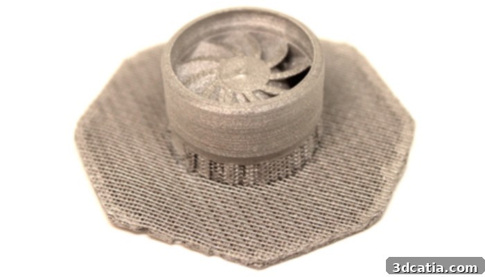 Close-up of a metal part developed with TRIDITIVE’s technology