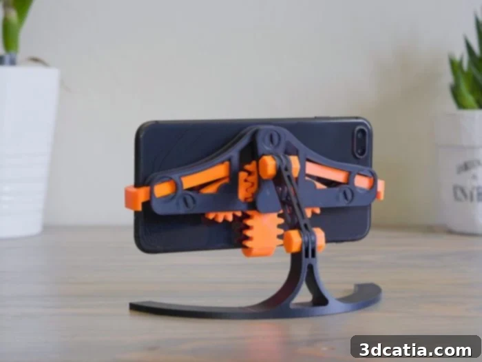 top 10 stl files: Mechanical Phone Holder by Aaron Mollet