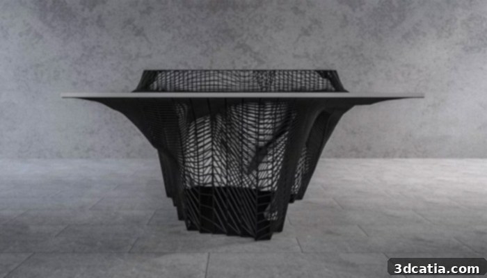 Steel Ping-Pong: The 3D Printed Game Changer 3 Stelio Mousarris's Plexus Ping Pong Table transformed into a dining table