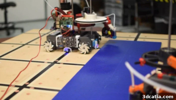 AMBOTS 2019 startup robots coordinating to build a part