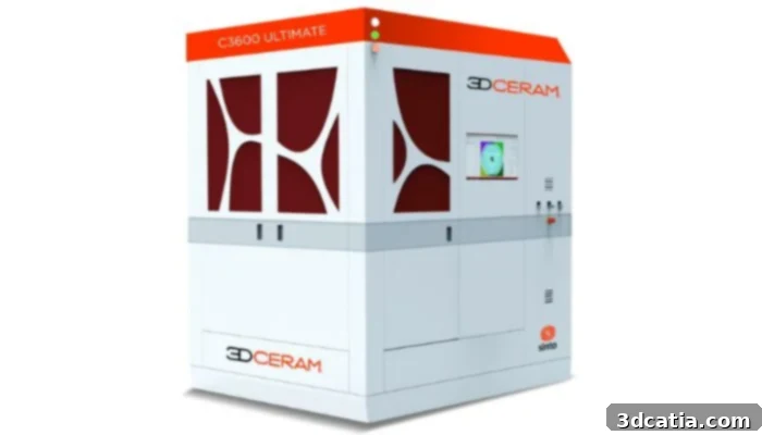 3DCeram C3600 Ultimate ceramic 3D printer for industrial production.