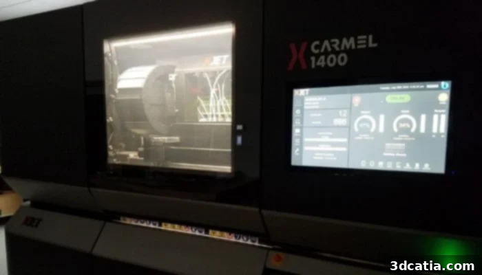 Inside view of XJet Carmel 1400C ceramic 3D printer