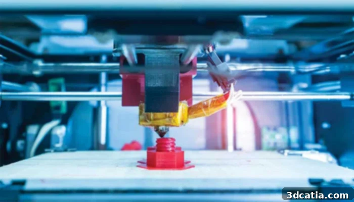 Person wearing a mask operating a 3D printer, highlighting safety concerns.