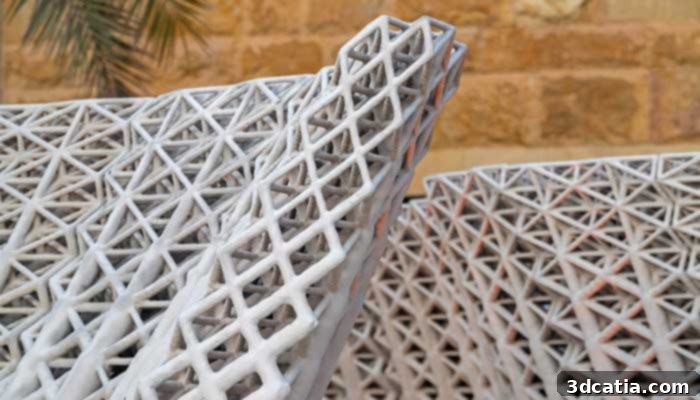 Sandwaves installation 3D printed from sand