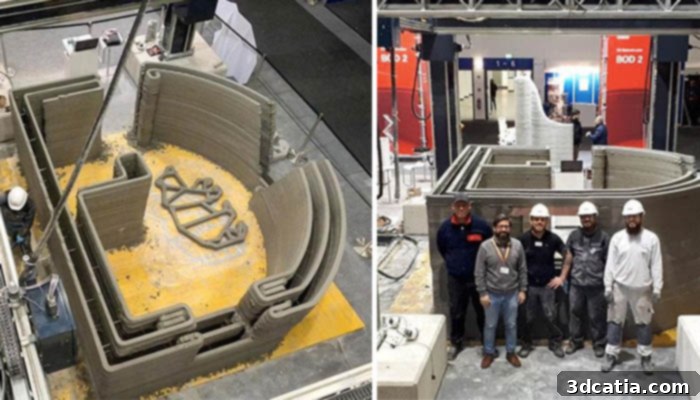 COBOD and PERI 3D printed a house every day at Bautec