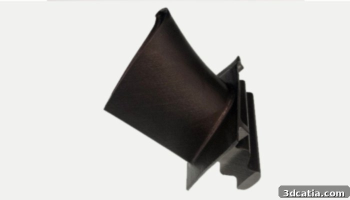 3D printed turbine blade using 6K premium materials