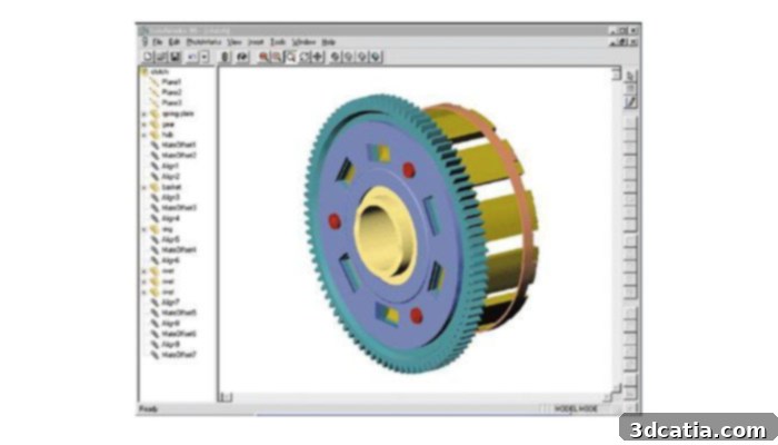 Early version of SOLIDWORKS CAD software interface