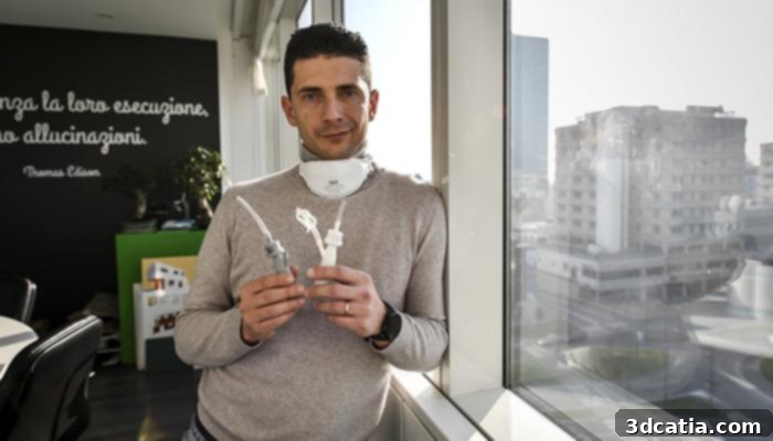 Cristian Fracassi, CEO of the Italian company Isinnova, which created the 3D printed valves for respirators.