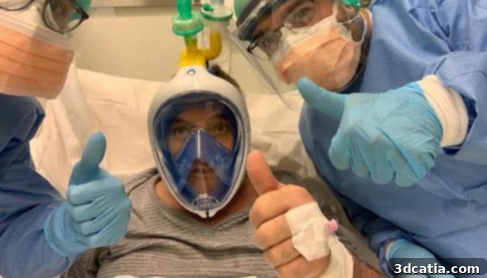 3D printed respirator test on patient