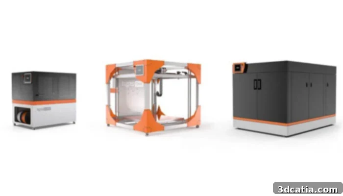 BigRep large format 3D printers in action, showcasing their capabilities for industrial applications.