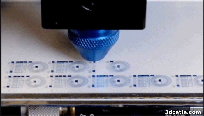 A researcher is holding a small, flexible neural implant created using 3D printing technology, highlighting its innovative design for brain activity monitoring.