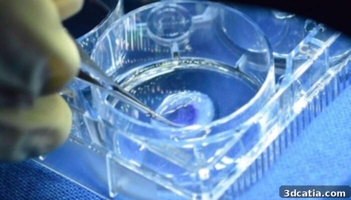 3D bioprinted human cornea.