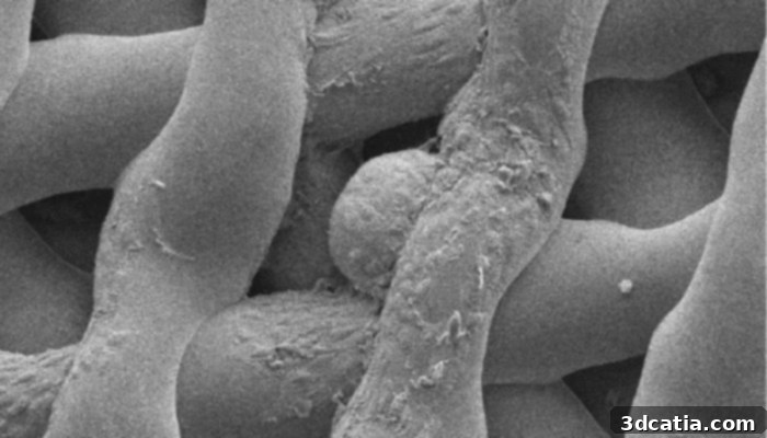 Bioprosthetic ovary scaffold growing a mouse egg cell.