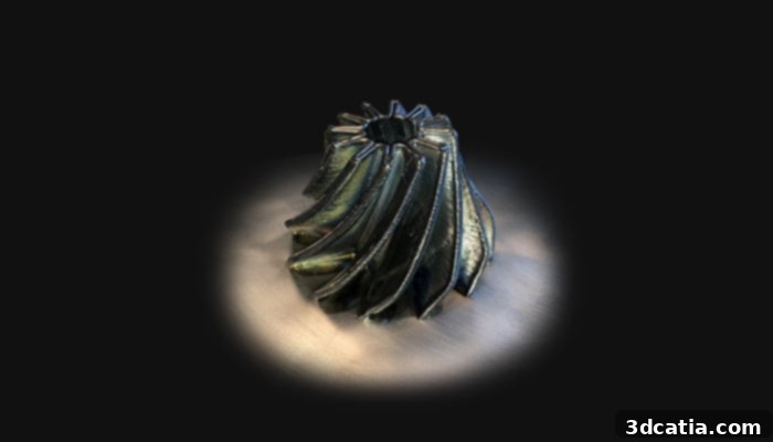 A high-quality 3D printed metal part produced on the Meltio M450 3D printer