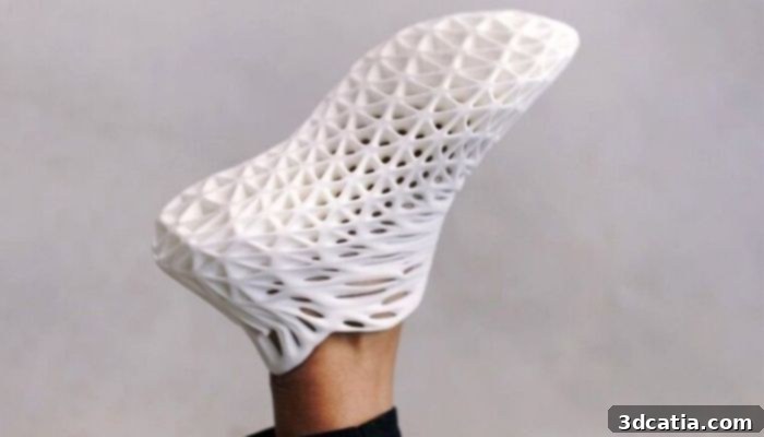 Parametriks Print 001, a 3D printed sneaker designed with parametric design