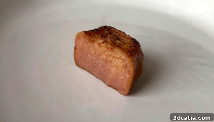 3d printed plant-based pork skewer by Nova Meat