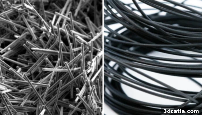Carbon fiber segments are incorporated into the filament for reinforcement