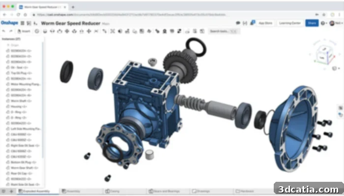 Onshape's cloud-based CAD software facilitating real-time collaborative model editing and design review among team members.