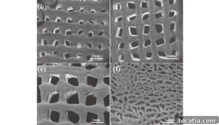 The porosity on the 3D printed cervix implants