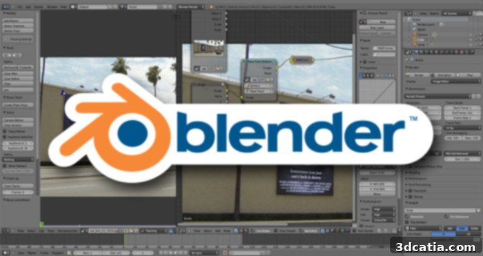 Blender software in use for 3D modeling