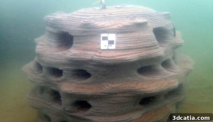3D printed reef on the sea floor