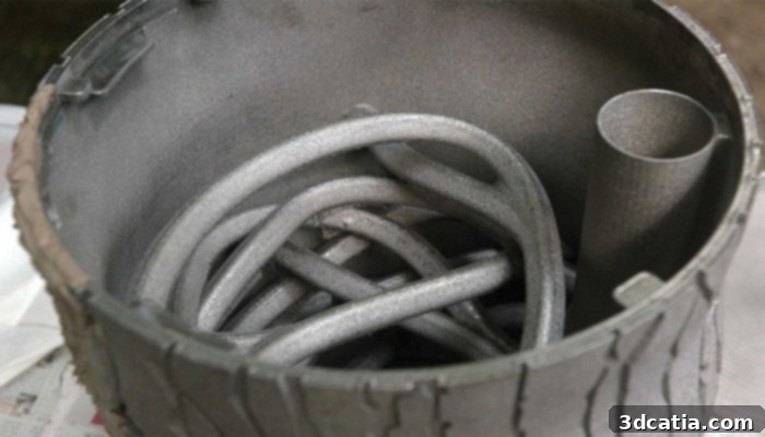 GE Additive 3D printed metal feeder prototype for animal enrichment