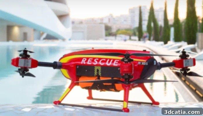 3D printed drone assisting in public safety