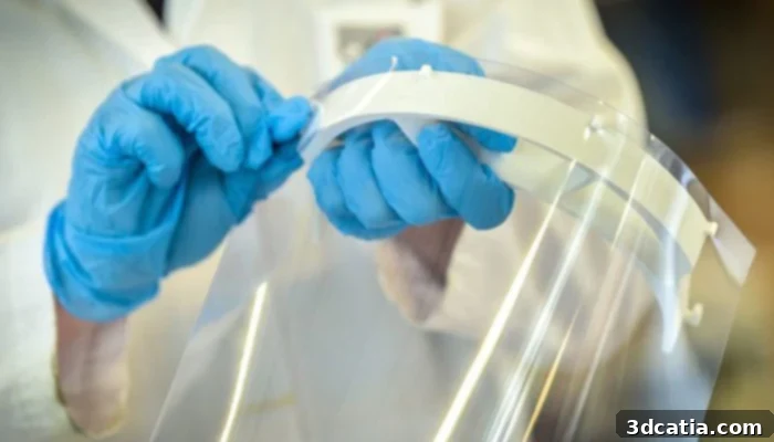 Additive manufacturing helped produce face shields.