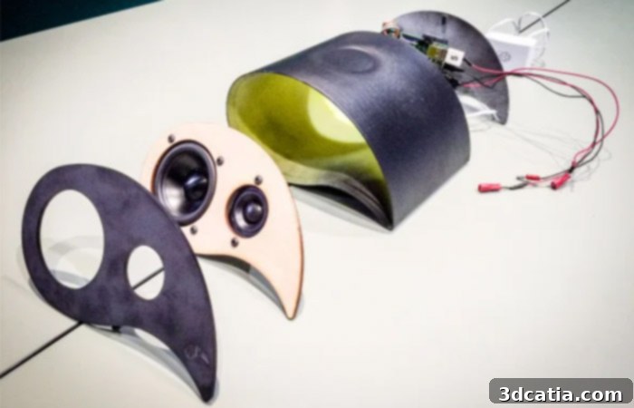 The Wave 3D printed speaker with unique wave-like design