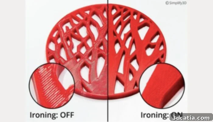 Simplify3D ironing feature for smooth surfaces
