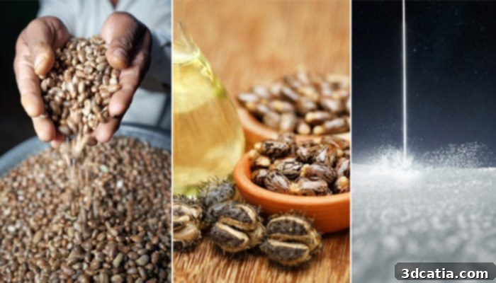 Rilsan PA11 material from Arkema, derived from sustainable castor oil.
