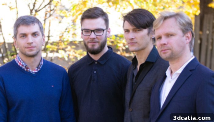 The innovative 3DOptimizer team: Dr. Georgijs Bakradze, Egils Arajs, Aivars Vaivods, Janis Grinhofs.