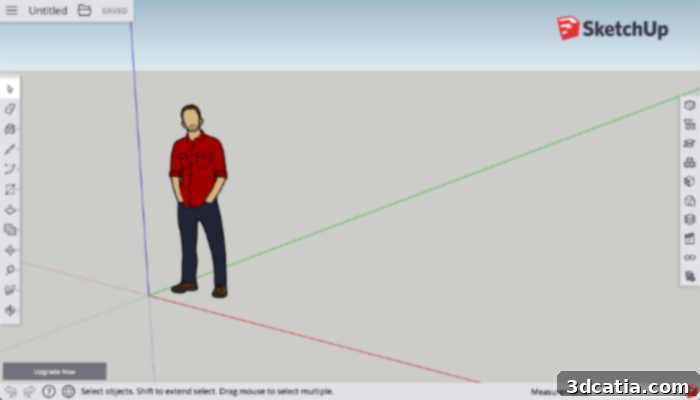 SketchUp Free is a browser-based 3D modeling software, offering cloud storage, a model library, and STL export.