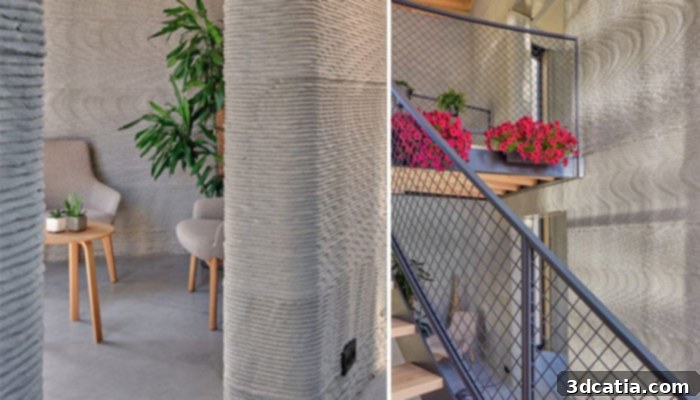 Interior design of the 3D printed house in Belgium