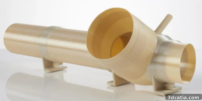 3D printed ULTEM part with intricate details, showcasing its versatility