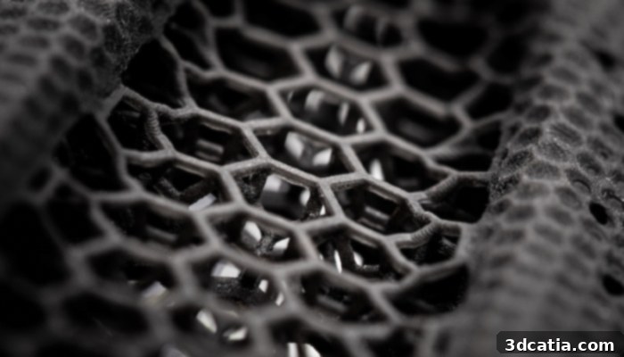 Close-up of the 3D printed lattice structure of the Specialized Mirror Saddle.