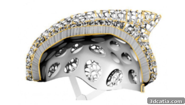 3D printed bicycle helmet