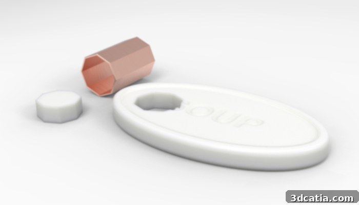 A hand wearing the 3D printed soap ring, demonstrating its practical use with water.
