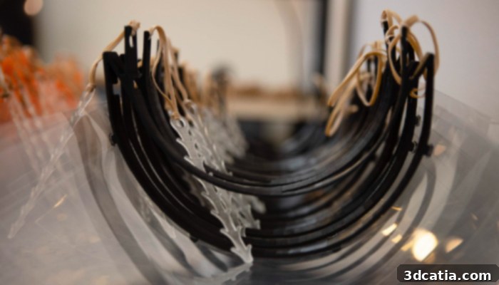 3D printed parts manufactured on an NXE400 printer using 3843-xABS Black material powered by LOCTITE