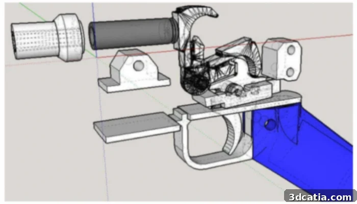 Example of a 3D printed gun design