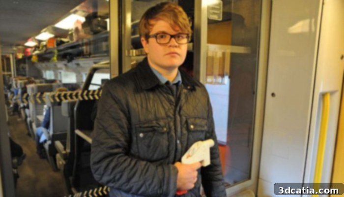 Daily Mail reporter with a 3D printed gun on a Eurostar train