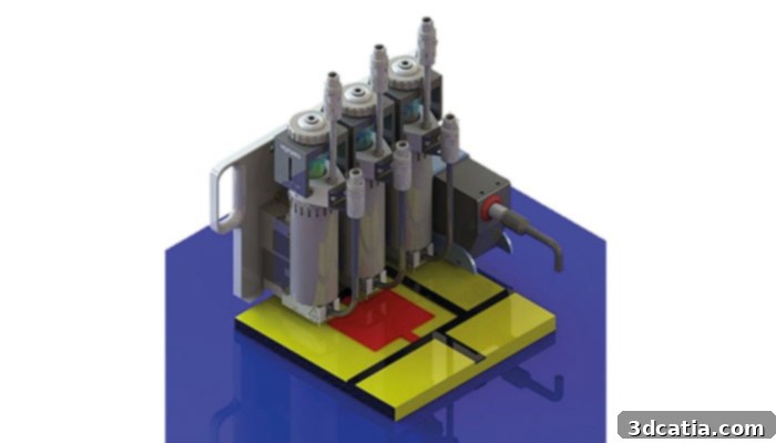 Schematic illustration of the micro-dosing systems for Multi Material Jetting