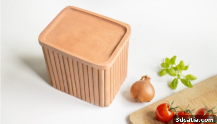 3D printed clay containers