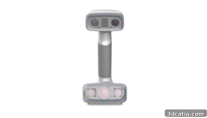 EinScan H capturing full-color 3D data with hybrid light sources